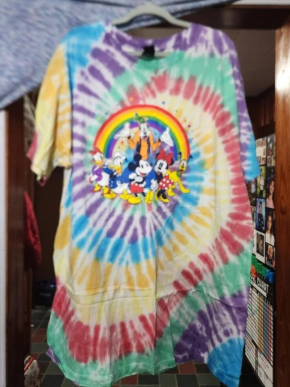 Disney Mickey & Friends Rainbow Tie-Dye Tee - Oversize, Size 1/2 - Never Worn